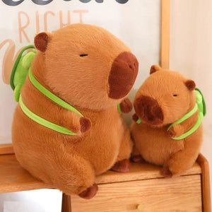 Planet Gates Cute Capybara Plush Toy Stuffed Animals Capybara with Turtle Backpack Soft Doll Kids Toys Birthday Christmas Gift