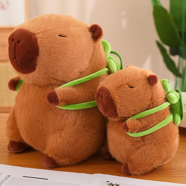 Planet Gates Cute Capybara Plush Toy Stuffed Animals Capybara with Turtle Backpack Soft Doll Kids Toys Birthday Christmas Gift