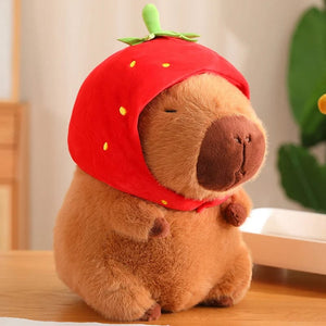 Planet Gates Cute Capybara Plush Toy Stuffed Animals Capybara with Turtle Backpack Soft Doll Kids Toys Birthday Christmas Gift