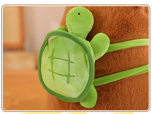 Planet Gates Cute Capybara Plush Toy Stuffed Animals Capybara with Turtle Backpack Soft Doll Kids Toys Birthday Christmas Gift