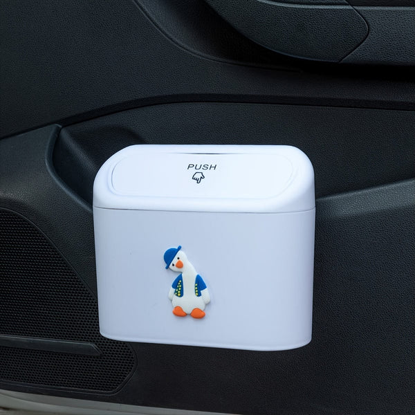 Planet Gates Cute Cartoon Car Trash Can With Flip-top Lid - Keep Your Car Clean And Tidy!