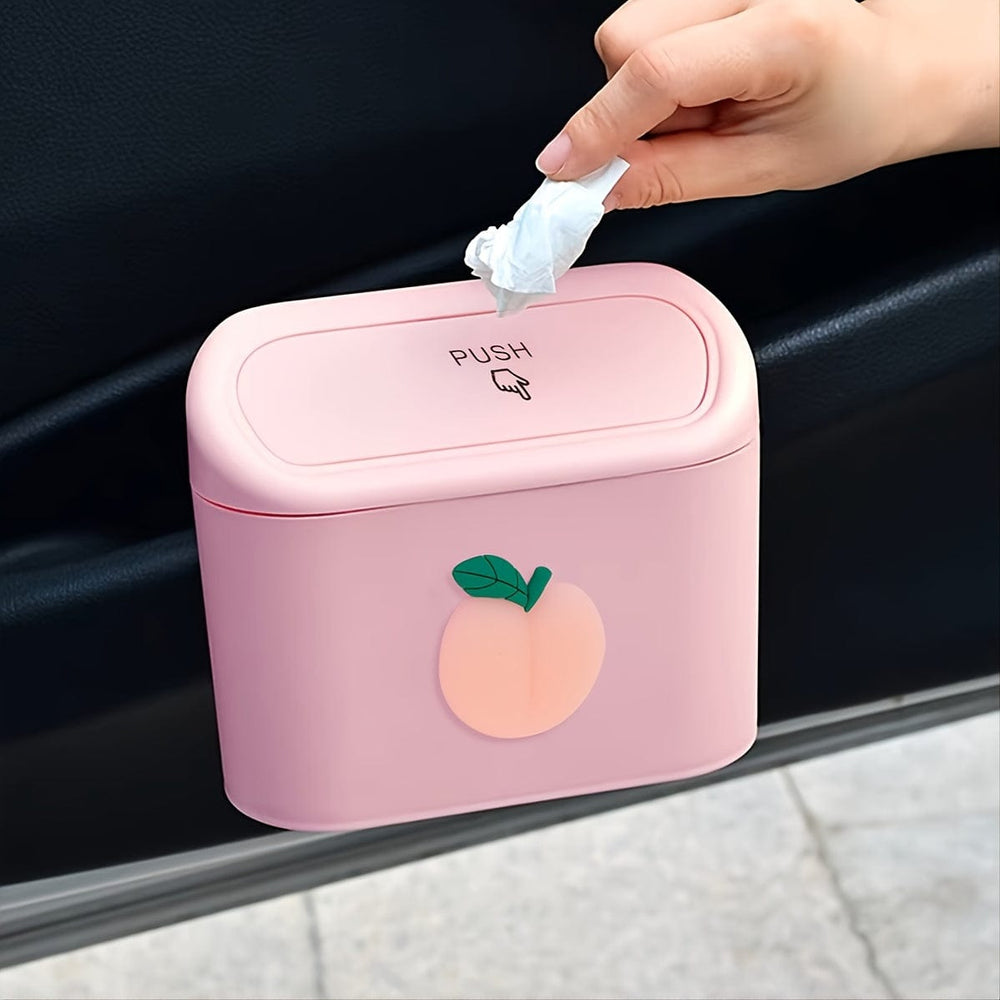 Planet Gates Cute Cartoon Car Trash Can With Flip-top Lid - Keep Your Car Clean And Tidy!
