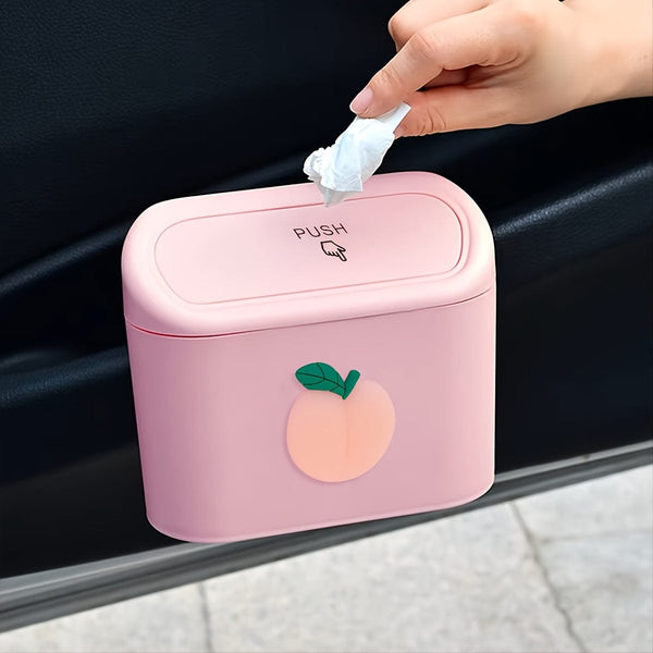 Planet Gates Cute Cartoon Car Trash Can With Flip-top Lid - Keep Your Car Clean And Tidy!