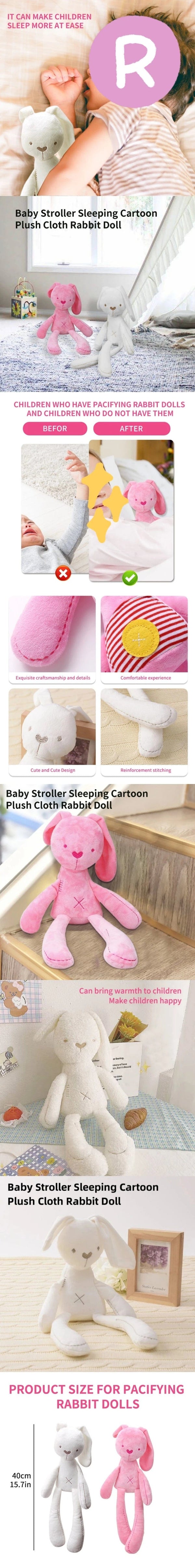 Planet Gates Cute Cartoon Plush Cloth Rabbit Doll Kids Toys Birthday Gift Baby Stroller Sleeping Partners Crib Tent Decor Ornaments