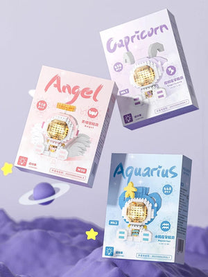 Planet Gates Cute Demon Twelve Constellations Astronaut Building Blocks Pisces Capricornus Model Sagittarius Mini Brick Libra Toys For Gift