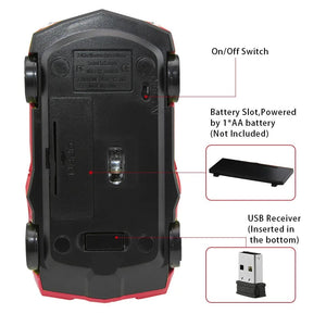 Planet Gates Cute Ergonomic Wireless Mouse Car 3D 1600DPI Mini Gamer Mice USB Optical Computer Gaming Mause For PC Laptop Kid Child Gift