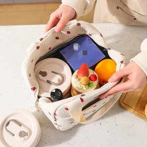 Planet Gates Cute Floral Printed Food Handbags Portable Thermal Lunch Bag Durable Waterproof Office Cooler Ice Insulated Case Camping Ins Bag