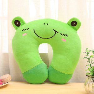Planet Gates Cute Frog 1pc U-shaped Pillow, Kawaii Cute Cartoon Animal Print Soft And Comfortable Pillow, For Home Travel Airplane Car