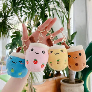 Planet Gates Cute Fruit Milk Bubble Tea Plush Pillow Kawaii Soft Stuffed Plushies Toy with Suction Tube Keychain Backpack Pendant Toys Gifts