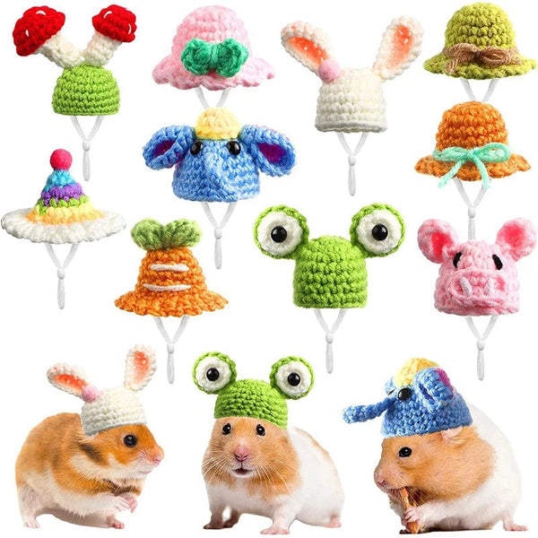 Planet Gates Cute Handmade Knitted Hat Hamster Decoration Chipmunk Guinea Pig Hamster Accessories Hamster Toy Hamster Supplies Small Pet Hat
