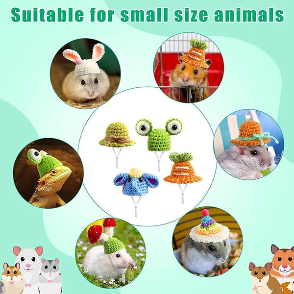 Planet Gates Cute Handmade Knitted Hat Hamster Decoration Chipmunk Guinea Pig Hamster Accessories Hamster Toy Hamster Supplies Small Pet Hat