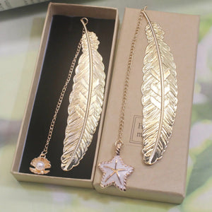 Planet Gates Cute Metal Feather Bookmark  Kawaill Novelty Book Reading Item Creative Gift for Kids Children Stationery Teacher Supplies