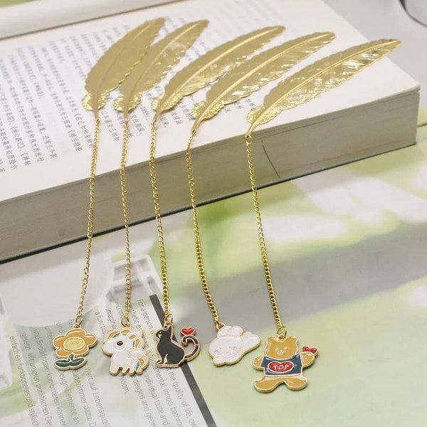 Planet Gates Cute Metal Feather Bookmark  Kawaill Novelty Book Reading Item Creative Gift for Kids Children Stationery Teacher Supplies