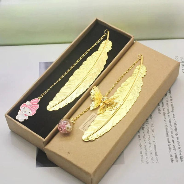 Planet Gates Cute Metal Feather Bookmark  Kawaill Novelty Book Reading Item Creative Gift for Kids Children Stationery Teacher Supplies