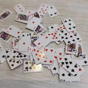 Planet Gates Cute Mini Game Poker Mini Portable House Playing Cards Doll Accessories Home Decoration Small Party Board Game Poker Cards Games