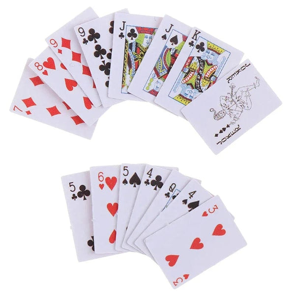 Planet Gates Cute Mini Game Poker Mini Portable House Playing Cards Doll Accessories Home Decoration Small Party Board Game Poker Cards Games