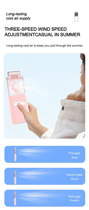 Planet Gates Cute Mini Portable Fan Rechargeable Fan Portable Crystal Fan Handy Fan Pocket Size Low Noise Small Electric Fan Air Cooler