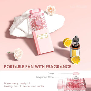 Planet Gates Cute Mini Portable Fan Rechargeable Fan Portable Crystal Fan Handy Fan Pocket Size Low Noise Small Electric Fan Air Cooler