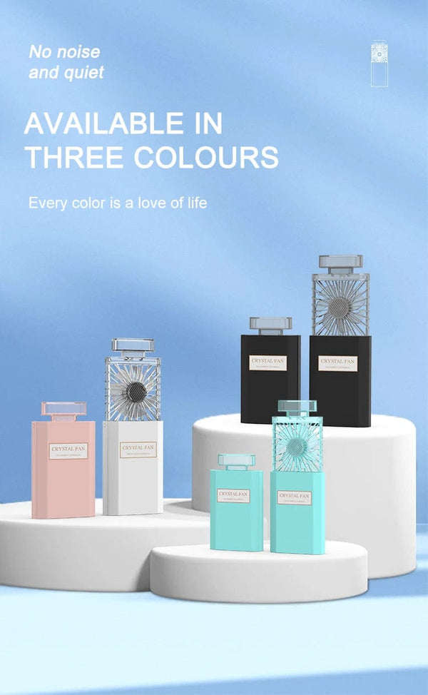 Planet Gates Cute Mini Portable Fan Rechargeable Fan Portable Crystal Fan Handy Fan Pocket Size Low Noise Small Electric Fan Air Cooler