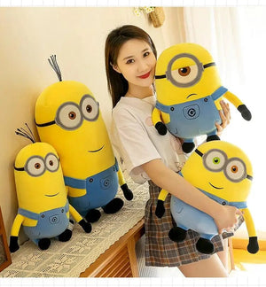 Planet Gates Cute Minions Movie Characters Yellow Plush Toys Bob Stuart In Jeans Soft Dolls Toys & Hobbies Christmas Birthday Gift 1pcs