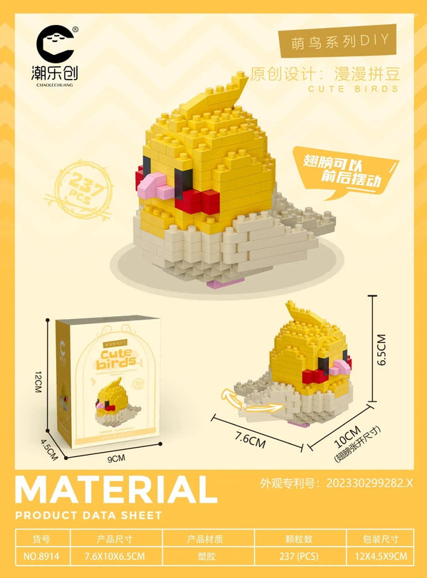 Planet Gates Cute Parrot Birds Micro Building Blocks Cockatiel Budgerigar DIY Assembled Pigeon Macaw 3D Model Mini Brick Figure Toys For Kids