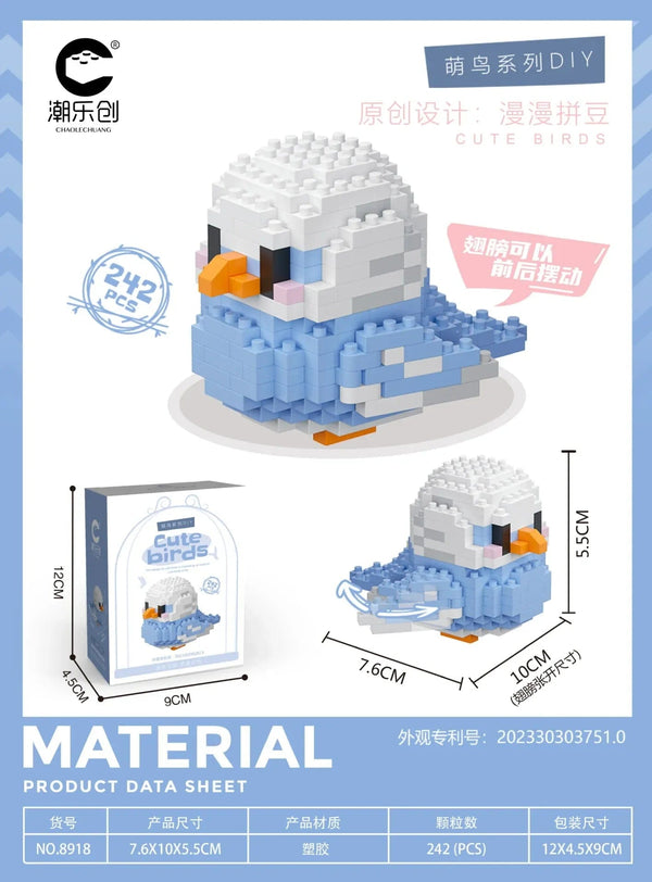 Planet Gates Cute Parrot Birds Micro Building Blocks Cockatiel Budgerigar DIY Assembled Pigeon Macaw 3D Model Mini Brick Figure Toys For Kids