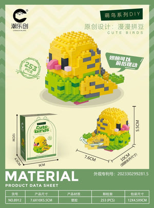 Planet Gates Cute Parrot Birds Micro Building Blocks Cockatiel Budgerigar DIY Assembled Pigeon Macaw 3D Model Mini Brick Figure Toys For Kids