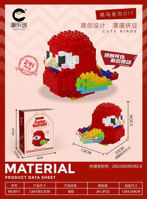 Planet Gates Cute Parrot Birds Micro Building Blocks Cockatiel Budgerigar DIY Assembled Pigeon Macaw 3D Model Mini Brick Figure Toys For Kids