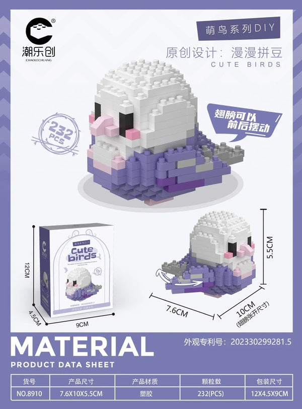 Planet Gates Cute Parrot Birds Micro Building Blocks Cockatiel Budgerigar DIY Assembled Pigeon Macaw 3D Model Mini Brick Figure Toys For Kids