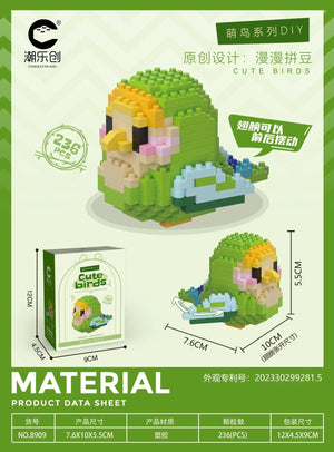 Planet Gates Cute Parrot Birds Micro Building Blocks Cockatiel Budgerigar DIY Assembled Pigeon Macaw 3D Model Mini Brick Figure Toys For Kids