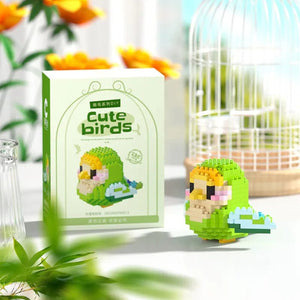 Planet Gates Cute Parrot Birds Micro Building Blocks Cockatiel Budgerigar DIY Assembled Pigeon Macaw 3D Model Mini Brick Figure Toys For Kids
