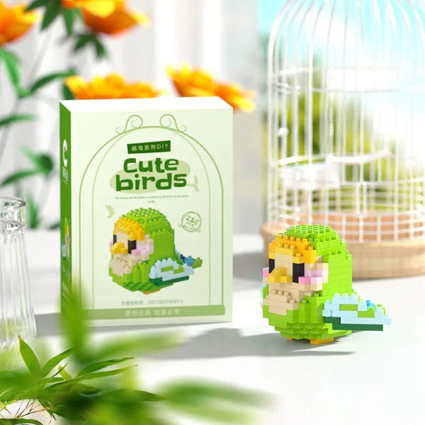 Planet Gates Cute Parrot Birds Micro Building Blocks Cockatiel Budgerigar DIY Assembled Pigeon Macaw 3D Model Mini Brick Figure Toys For Kids