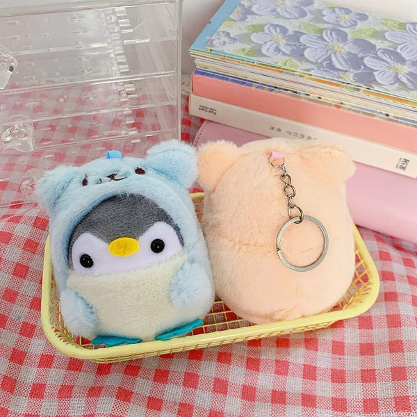 Planet Gates Cute Penguin Plush Doll KeyChain Cartoon Animal Penguin Stuffed Toy Kawaii Girl Car Key Chain Couple Pendant Children Gifts