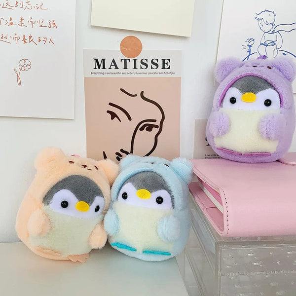 Planet Gates Cute Penguin Plush Doll KeyChain Cartoon Animal Penguin Stuffed Toy Kawaii Girl Car Key Chain Couple Pendant Children Gifts