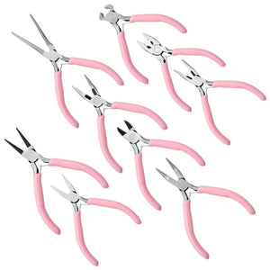 Planet Gates Cute Pink Color Handle Anti-slip Splicing and Fixing Jewelry Pliers Tools & Equipment Kit for DIY Jewelery Making Needlework