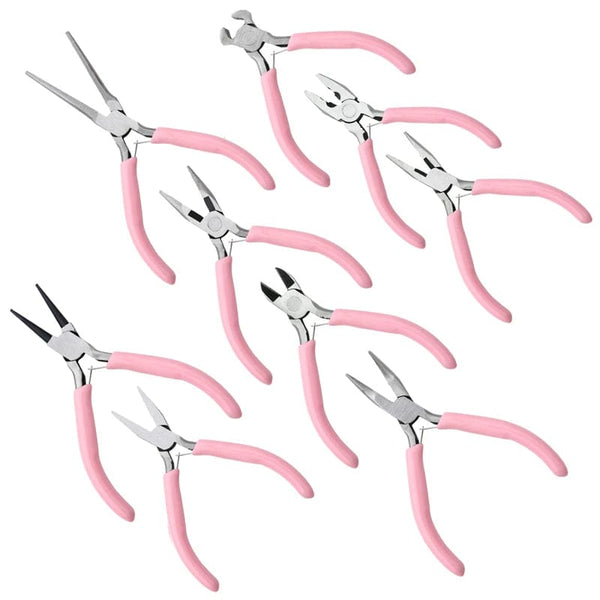 Planet Gates Cute Pink Color Handle Anti-slip Splicing and Fixing Jewelry Pliers Tools & Equipment Kit for DIY Jewelery Making Needlework