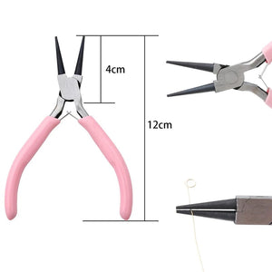 Planet Gates Cute Pink Color Handle Anti-slip Splicing and Fixing Jewelry Pliers Tools & Equipment Kit for DIY Jewelery Making Needlework