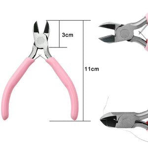 Planet Gates Cute Pink Color Handle Anti-slip Splicing and Fixing Jewelry Pliers Tools & Equipment Kit for DIY Jewelery Making Needlework