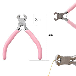 Planet Gates Cute Pink Color Handle Anti-slip Splicing and Fixing Jewelry Pliers Tools & Equipment Kit for DIY Jewelery Making Needlework