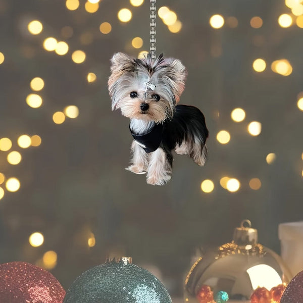 Planet Gates Cute Puppy 1pc 2D Acrylic Cute Dog Car Rearview Mirror Decorative Pendant, Bag And Keychain Pendant, Holiday Gift