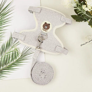 Planet Gates Cute Rabbit Harness Leash Set Bunny Pet Accessories Small Pet Carrier Teddy Bear Cat Leash Rabbit Collar  Rabbit Accessories