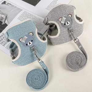 Planet Gates Cute Rabbit Harness Leash Set Bunny Pet Accessories Small Pet Carrier Teddy Bear Cat Leash Rabbit Collar  Rabbit Accessories