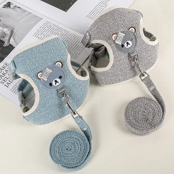 Planet Gates Cute Rabbit Harness Leash Set Bunny Pet Accessories Small Pet Carrier Teddy Bear Cat Leash Rabbit Collar  Rabbit Accessories