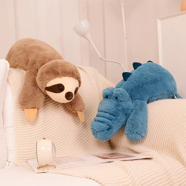Planet Gates Cute Raccoon Crocodile Sloth Fox Animals Soft Plush Toys Sleeping Pillow Cartoon Stuffed Cushion