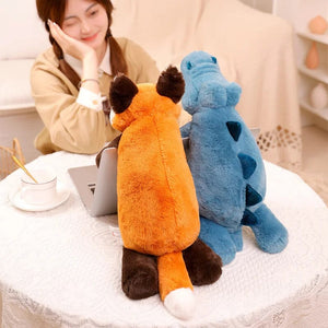 Planet Gates Cute Raccoon Crocodile Sloth Fox Animals Soft Plush Toys Sleeping Pillow Cartoon Stuffed Cushion