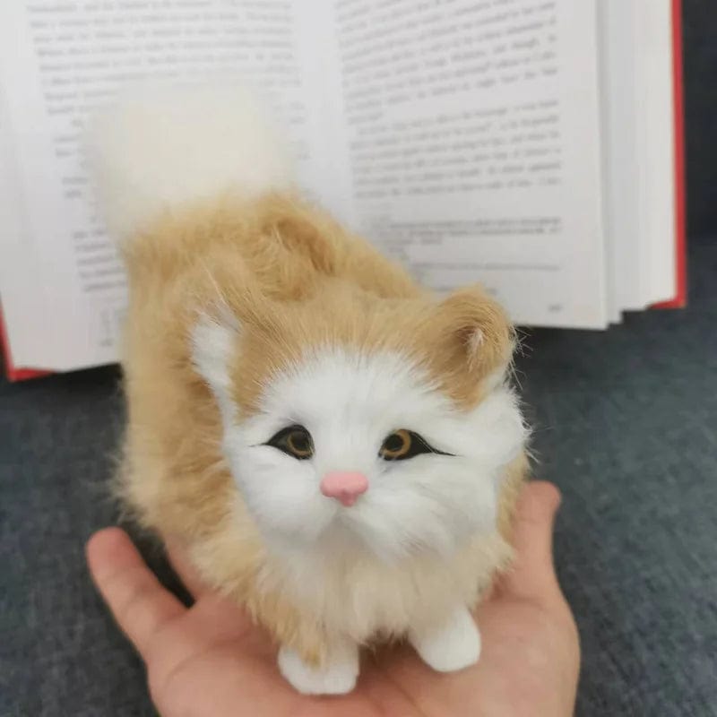 Planet Gates Cute Simulation Cat Plush Toys Soft Stuffed Kitten Model Fake Cat Realist Animals For Kids Girls Birthday Valentine's Day Gift