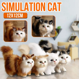 Planet Gates Cute Simulation Cat Plush Toys Soft Stuffed Kitten Model Fake Cat Realist Animals For Kids Girls Birthday Valentine's Day Gift