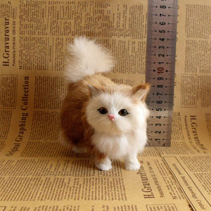 Planet Gates Cute Simulation Cat Plush Toys Soft Stuffed Kitten Model Fake Cat Realist Animals For Kids Girls Birthday Valentine's Day Gift