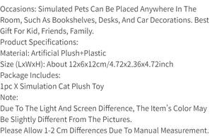 Planet Gates Cute Simulation Cat Plush Toys Soft Stuffed Kitten Model Fake Cat Realist Animals For Kids Girls Birthday Valentine's Day Gift