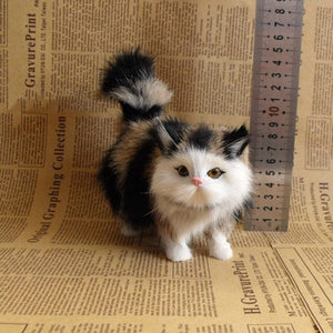 Planet Gates Cute Simulation Cat Plush Toys Soft Stuffed Kitten Model Fake Cat Realist Animals For Kids Girls Birthday Valentine's Day Gift